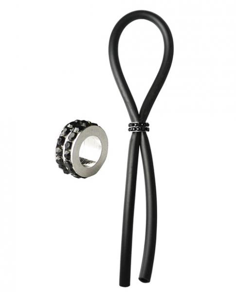 Bolo Silicone Lasso Ring Black Gems Bead Black Default Title Bolo Erection Enhancement Toys - Cockrings