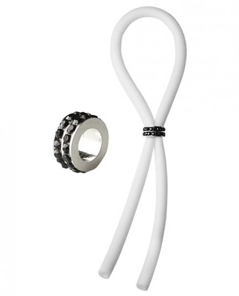 Bolo Lasso Ring Siilcone Black Gems Bead White Default Title Bolo Erection Enhancement Toys - Cockrings