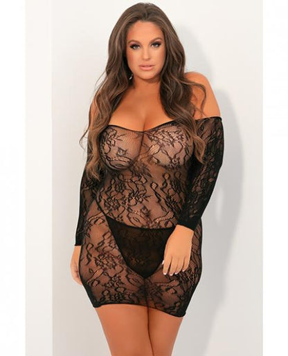 Seductive Lace Dress Black 3X/4X Default Title Rene Rofe Women - Lingerie - Dress