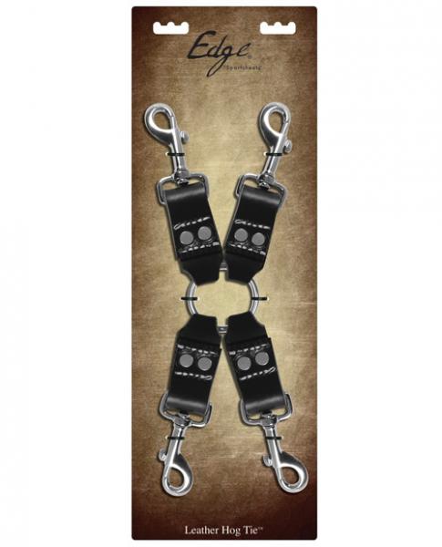 Edge Leather 4 Point Hog Tie Black Leather Default Title Sportsheets Toys - Fetish