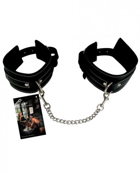 Edge Leather Wrist Restraints Black Default Title Sportsheets Toys - Fetish