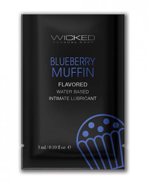 Wicked Sensual Care Water Based Lubricant - .1 Oz Blueberry Muffin Default Title Wicked Aqua Sexual Wellness - Lubricants