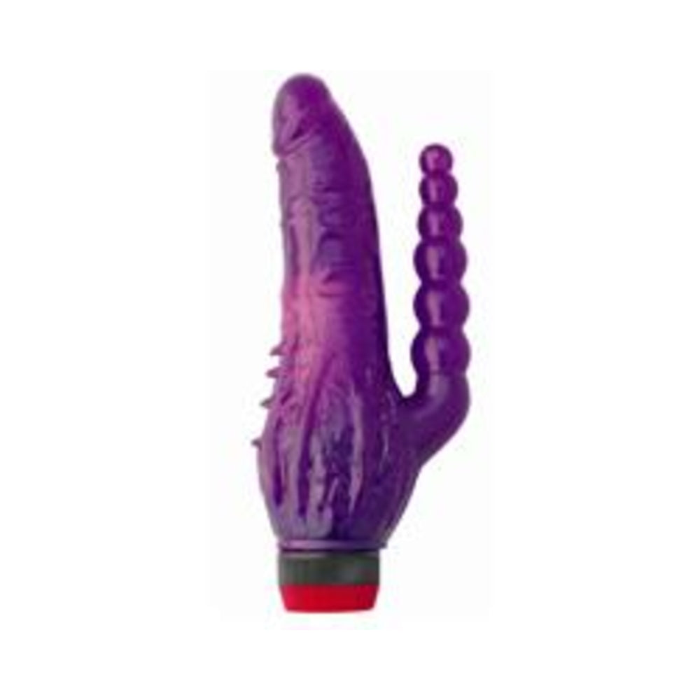 Jelly Caribbean Tango Double Dong Purple Vibrator Default Title Golden Triangle Toys - Dildos