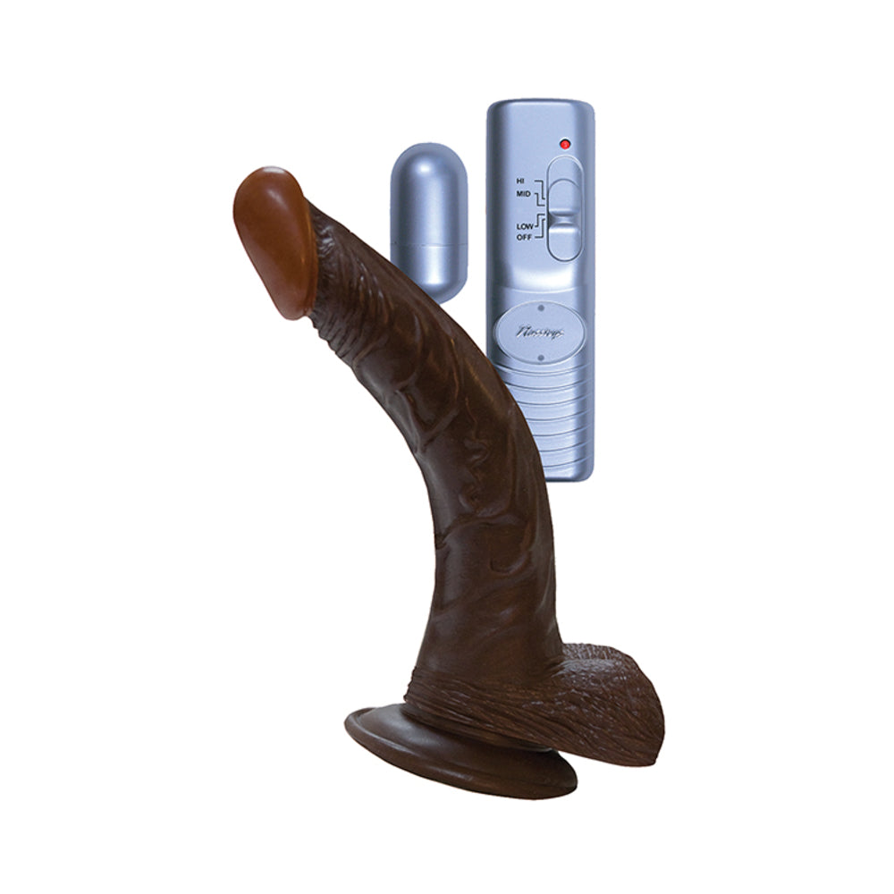 American Whopper 8in Curved Vibrating Dong, Balls Default Title Nasstoys Toys - Vibrators