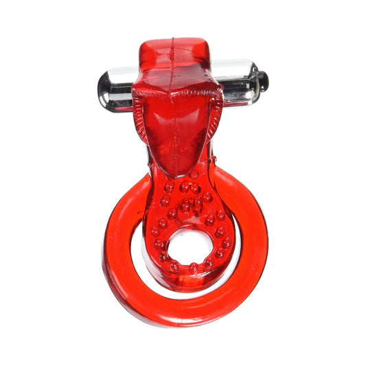 Xtreme Ring Of Xtasy Vibrating Red Tongue Default Title Golden Triangle Toys - Cockrings