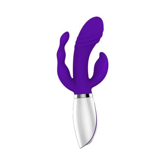 Evolved Disco Triple Play Purple Silicone Rechargeable Default Title Evolved Novelties Toys - Vibrators