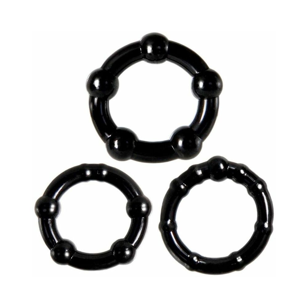 One Night Stand Intensity Rings Black 3 Package Default Title Evolved Novelties Toys - Cockrings