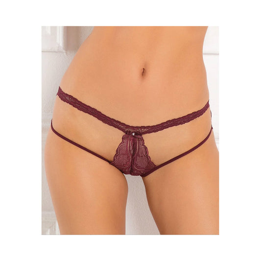 Rene Rofe Dive Deep Open Back Panty Burgundy 3X/4X Default Title Rene Rofe Women - Lingerie - Underwear
