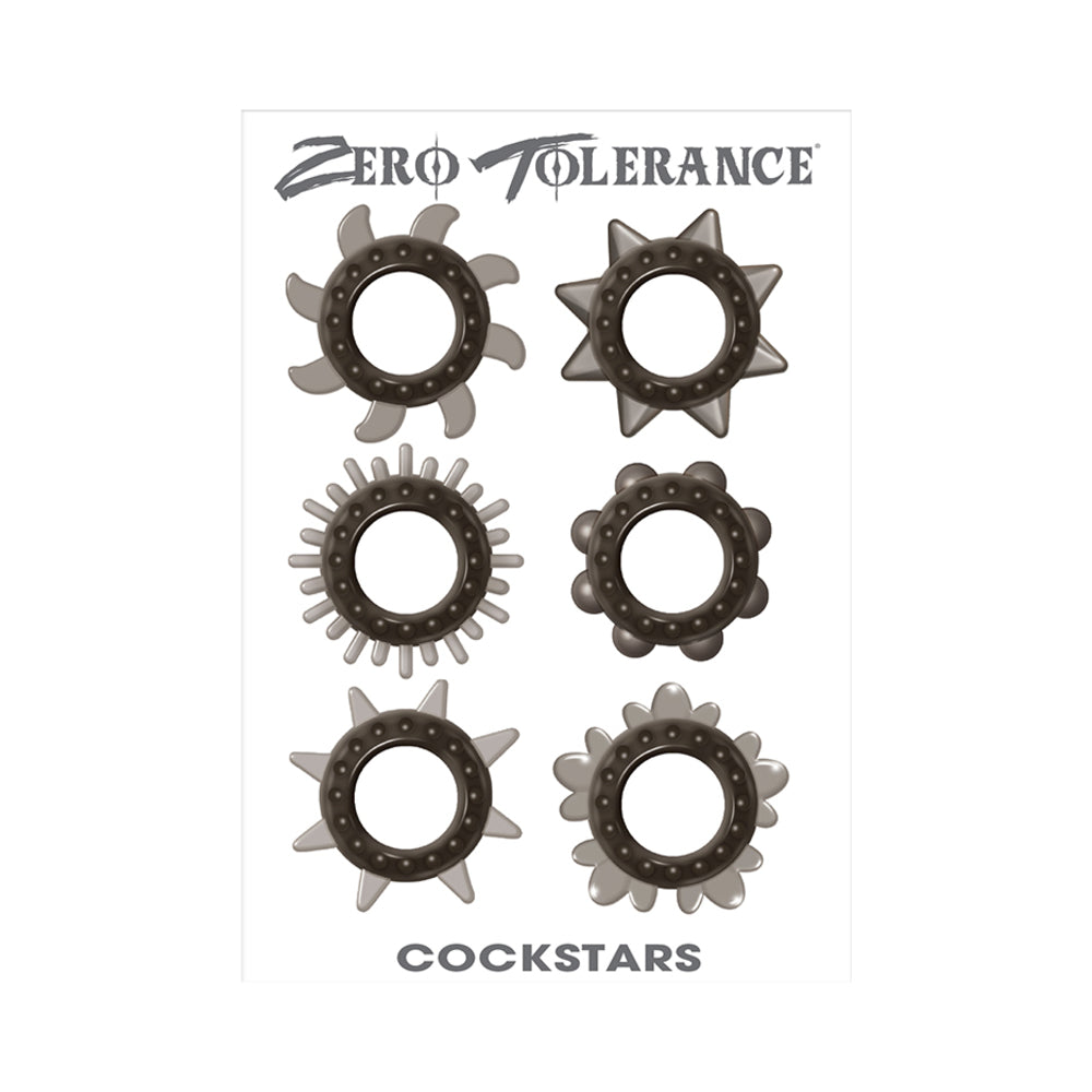 Zt Cockstars Cock Ring Set Of 6 Unique Shapes Default Title Zero Tolerance Toys - Cockrings