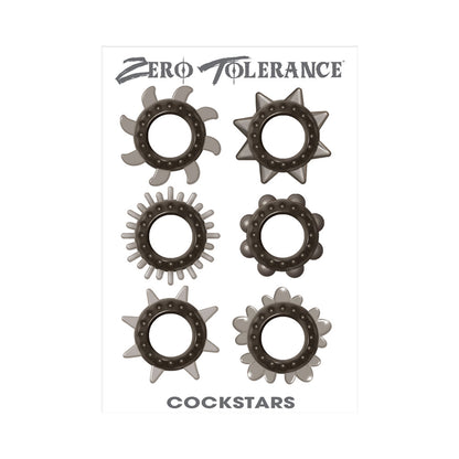 Zt Cockstars Cock Ring Set Of 6 Unique Shapes Default Title Zero Tolerance Toys - Cockrings