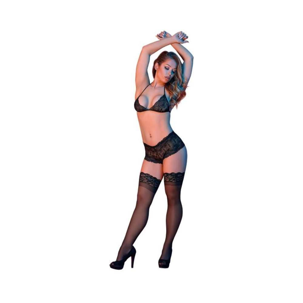 Magic Silk Sexy Time Triangle Bra & Cheeky Short Set Black Sm Default Title Magic Silk Women - Lingerie - Sets