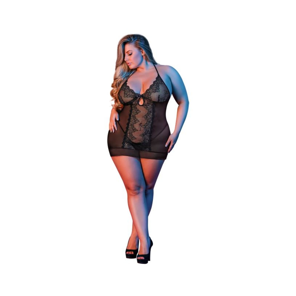 Magic Silk Sexy Time Chemise & G-set Black Queen Size Default Title Magic Silk Women - Lingerie - Dress