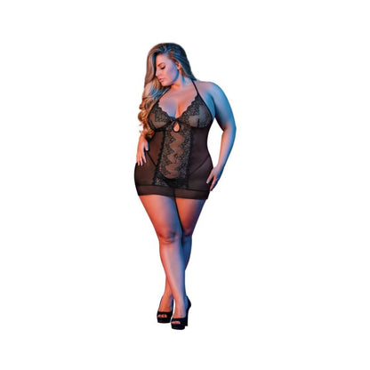 Magic Silk Sexy Time Chemise & G-set Black Queen Size Default Title Magic Silk Women - Lingerie - Dress