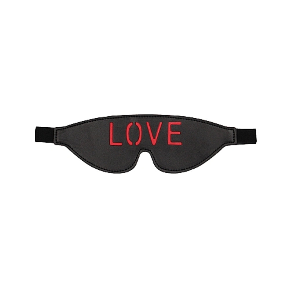 Ouch! Blindfold - LOVE - Black Default Title Shots America Toys - Fetish