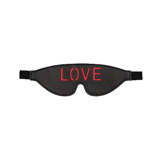 Ouch! Blindfold - LOVE - Black Default Title Shots America Toys - Fetish