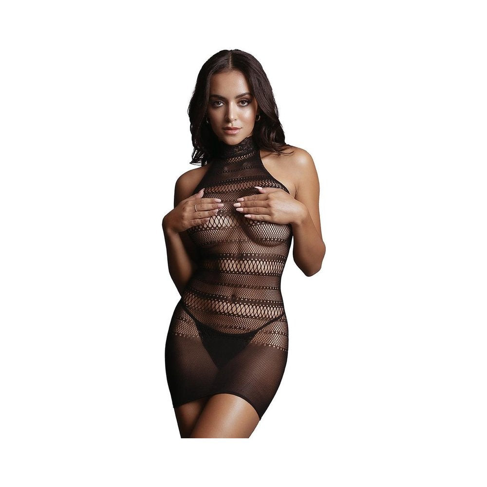 Shots Le Desir High Lace Neck Net Mini Dress Os Black Default Title Shots America Women - Lingerie - Dress