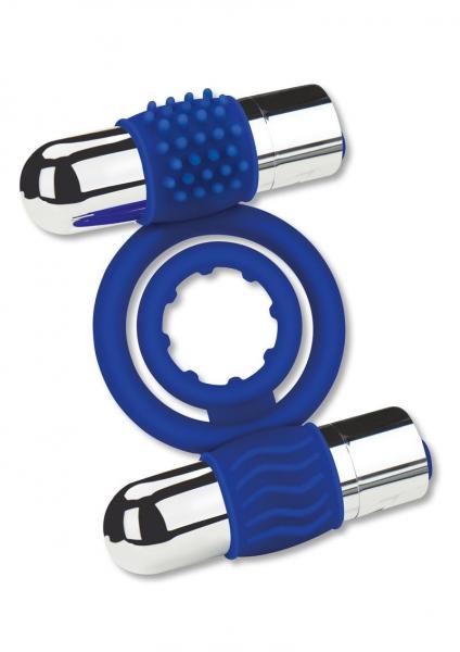 Zolo Duo Vibrating Cock Ring - Blue Default Title ZOLO Toys - Cockrings