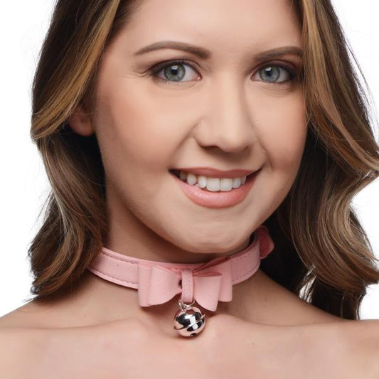 Golden Kitty Cat Bell Collar - Pink/silver Default Title Master Series Toys - Fetish