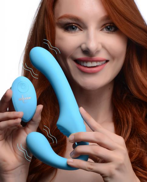 10x Vibrating Silicone Strapless Strap-on - Blue Default Title Strap U Toys - Fetish