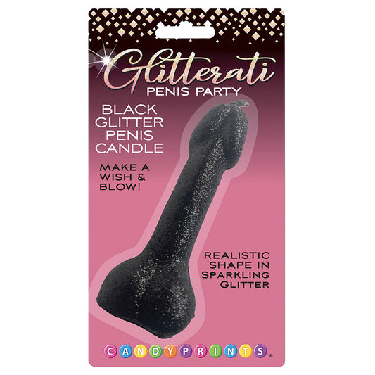 Glitterati Black Glitter Penis Candle