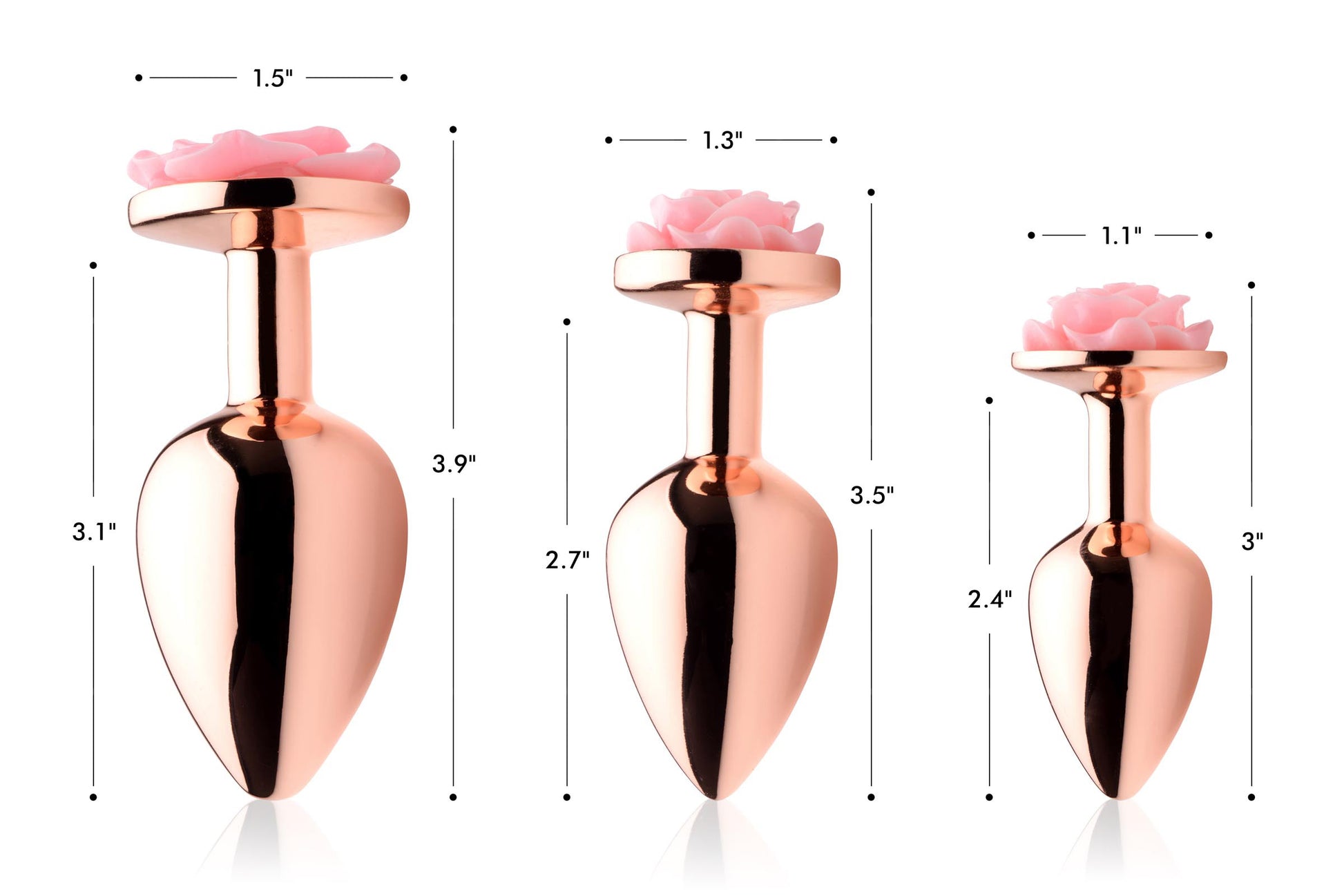 Pink Rose Gold Anal Plug - Small Default Title XR Brands Toys - Anal Toys