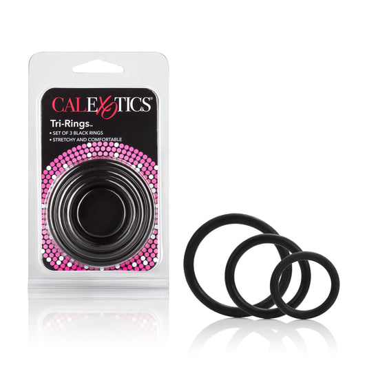 Tri-Rings - Black Default Title CalExotics - California Exotic Novelties Toys - Cockrings