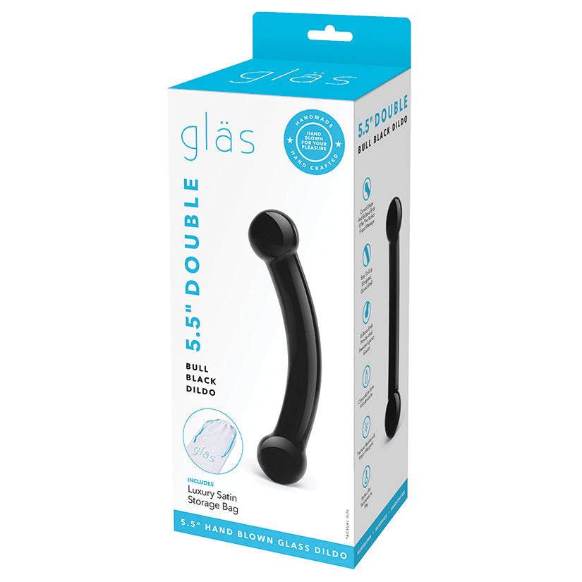 Glas Double Bulbous Dildo-Black Default Title Electric Eel Toys - Glass Toys