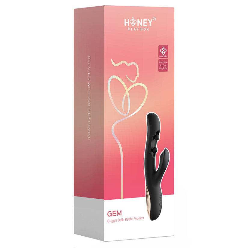 Honey Play Box Gem Rabbit Vibrator-Black