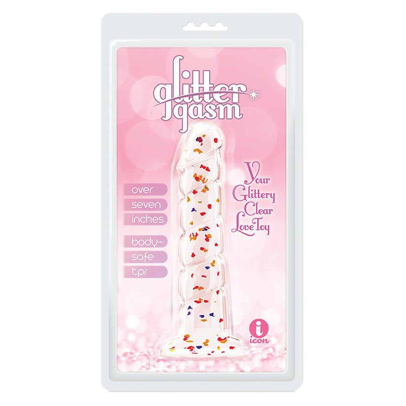 Glittergasm Dong-Red and Orange Swirl 7"