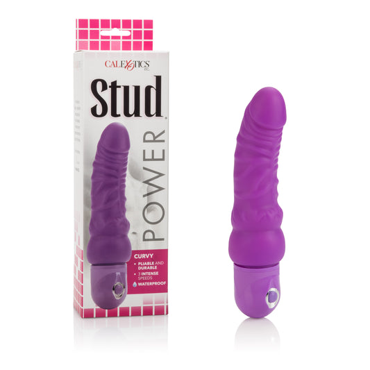 Waterproof Power Stud Curvy Dong - Purple Default Title CalExotics - California Exotic Novelties Toys - Vibrators