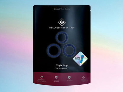 Tripple Grip Cock Ring Set - Blue Default Title ID Lubricants Toys - Cockrings