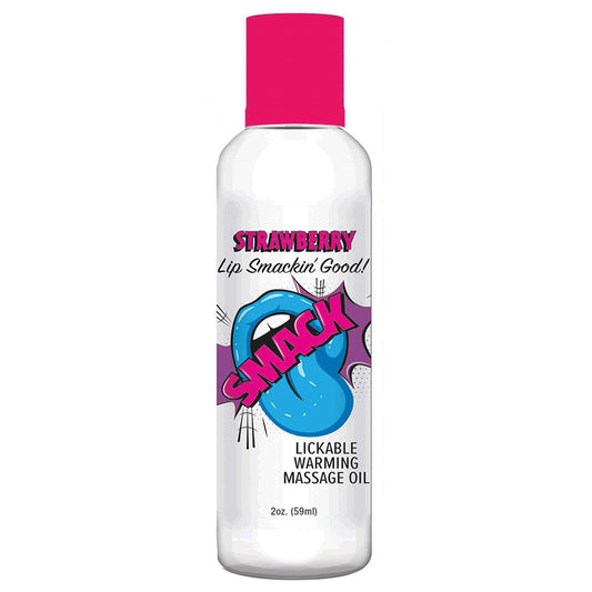 Smack Warming Massage Oil-Strawberry 2oz