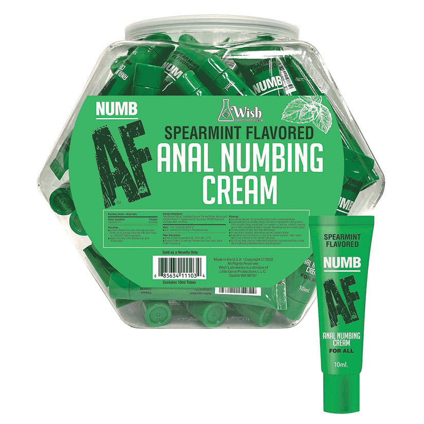 Numb AF Anal Numbing Cream-Mint 10ml Fishbowl of 65pcs
