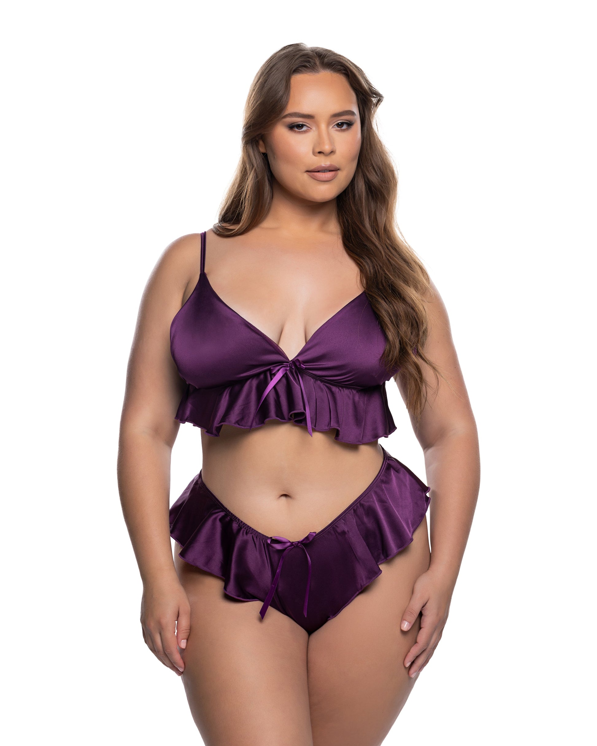 Sweet Flutter Set Purple 1X 2X Roma Confidential Costume Women - Lingerie - Sets