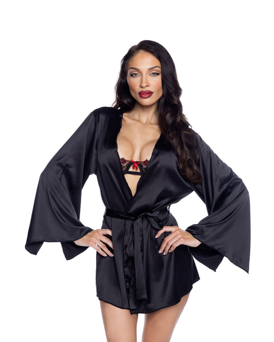 Midnight Essentials Robe Black One Size Roma Confidential Costume Women - Sleepwear - Robes