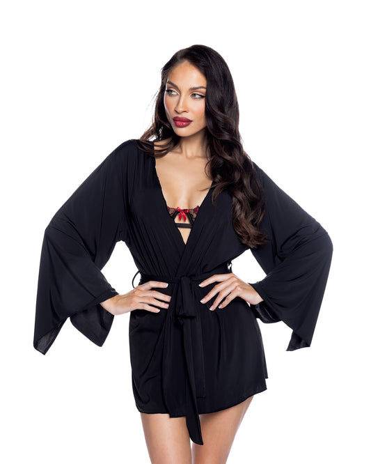 Modal Robe Black One Size Roma Confidential Costume Women - Sleepwear - Robes