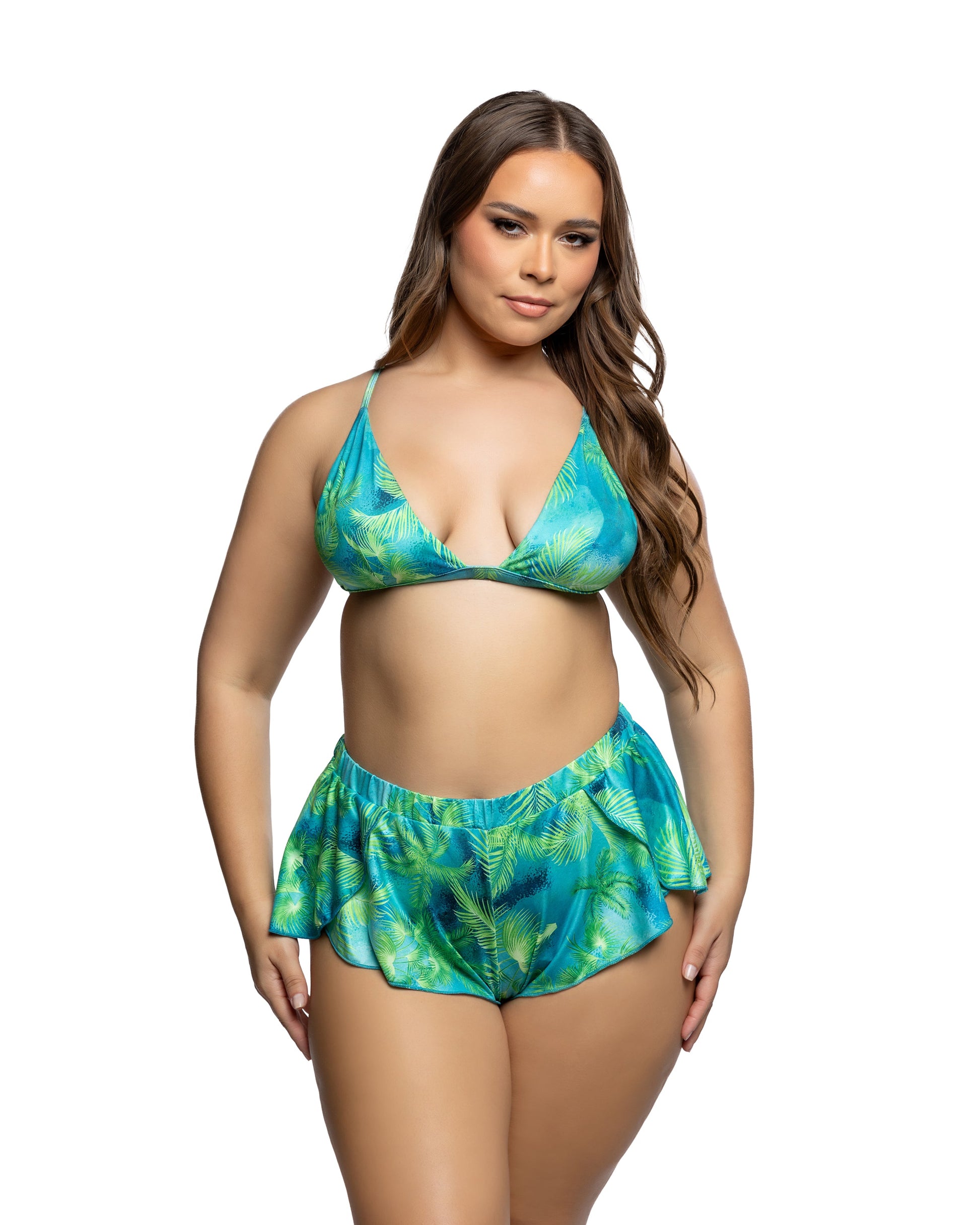 Tropical Dream 2pc Set Green Blue 1X 2X Roma Confidential Costume Women - Lingerie - Sets