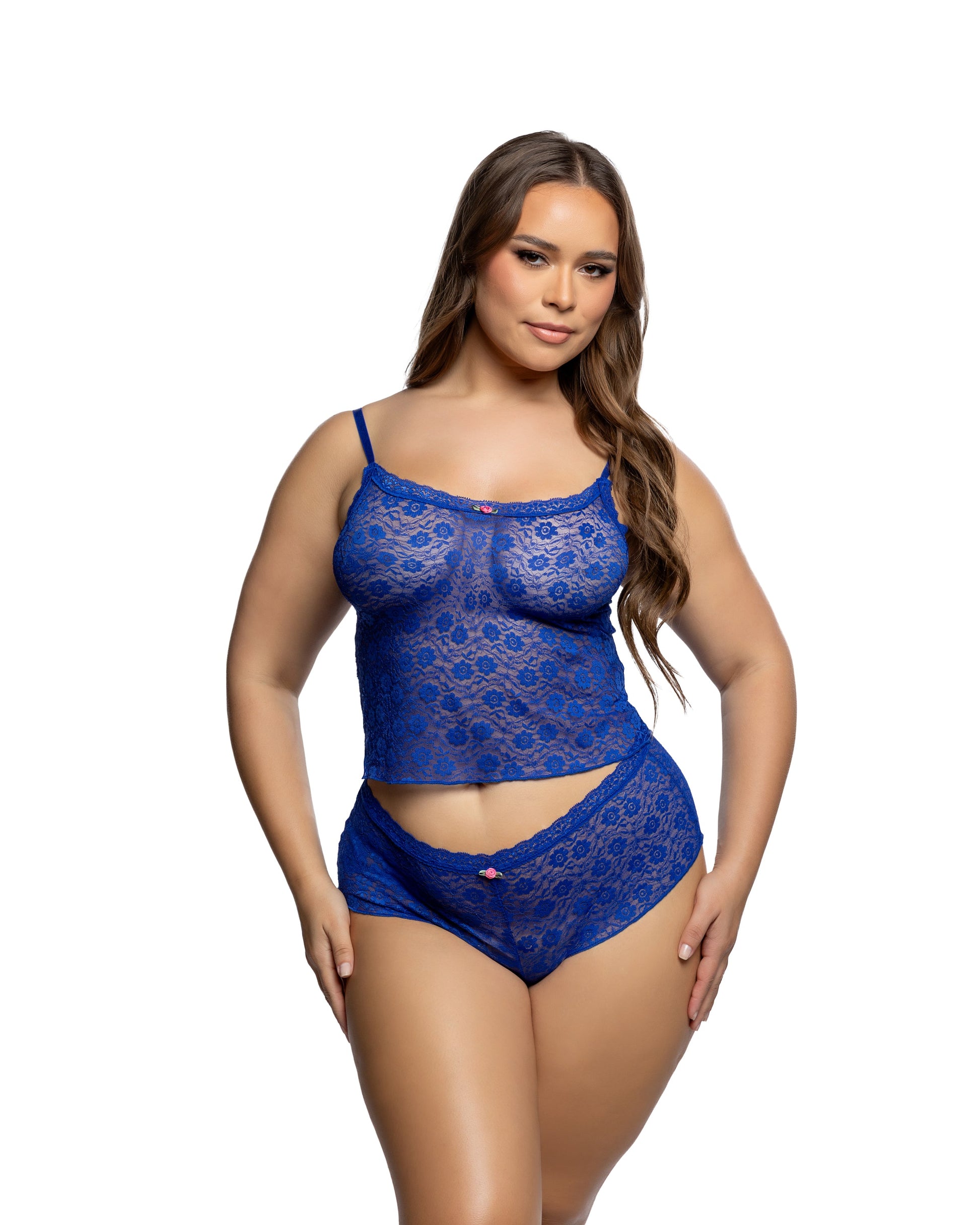 Infinite Lace Teddy Blue 1X 2X Roma Confidential Costume Women - Lingerie - Teddy