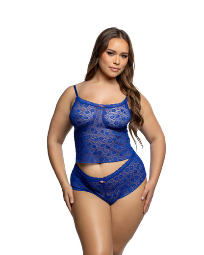 Infinite Lace Teddy Blue 1X 2X Roma Confidential Costume Women - Lingerie - Teddy