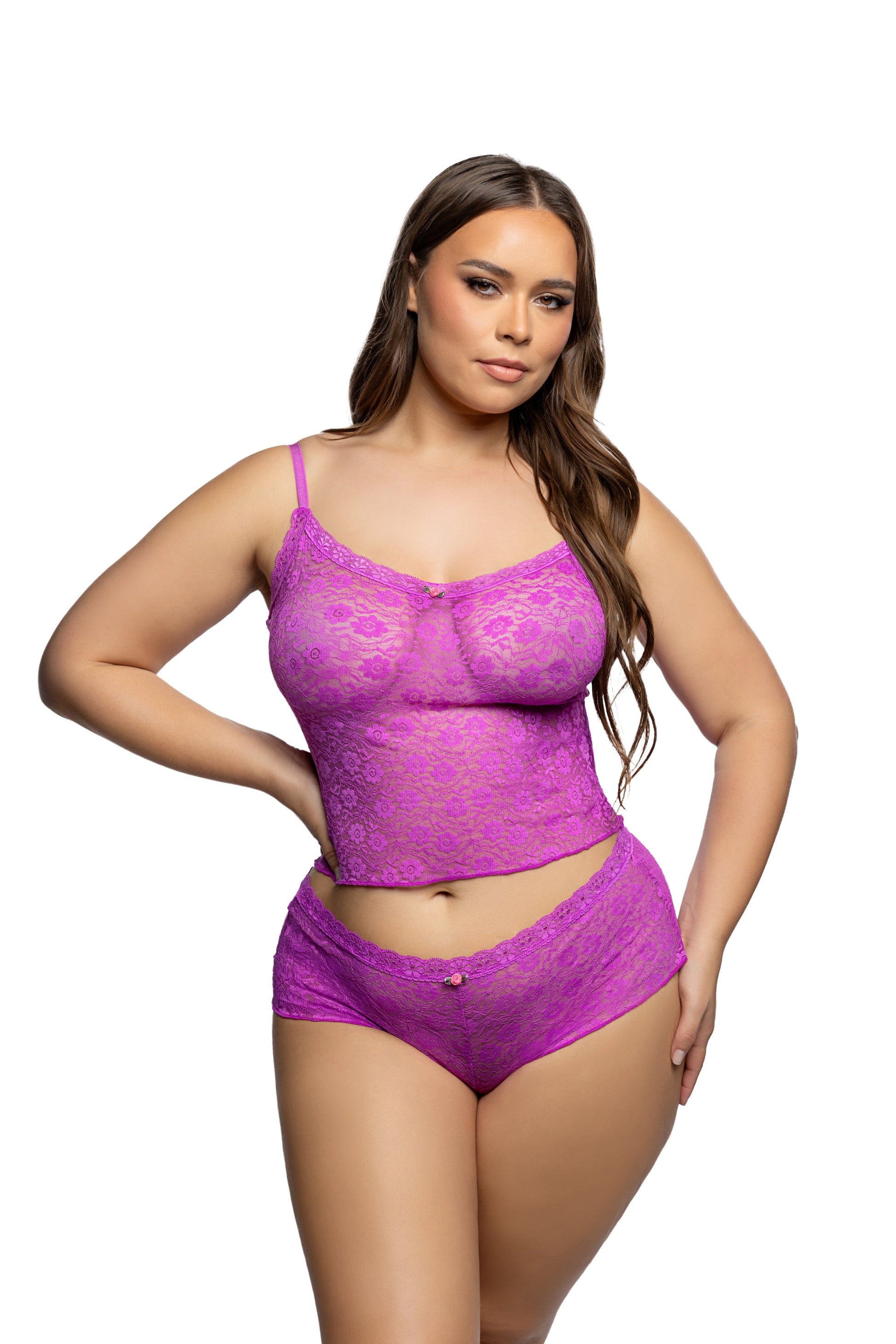 Infinite Lace Teddy Fuchsia 1X 2X Roma Confidential Costume Women - Lingerie - Teddy