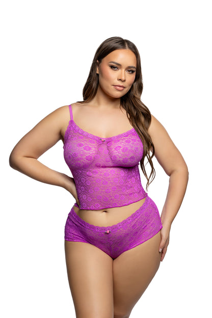 Infinite Lace Teddy Fuchsia 1X 2X Roma Confidential Costume Women - Lingerie - Teddy