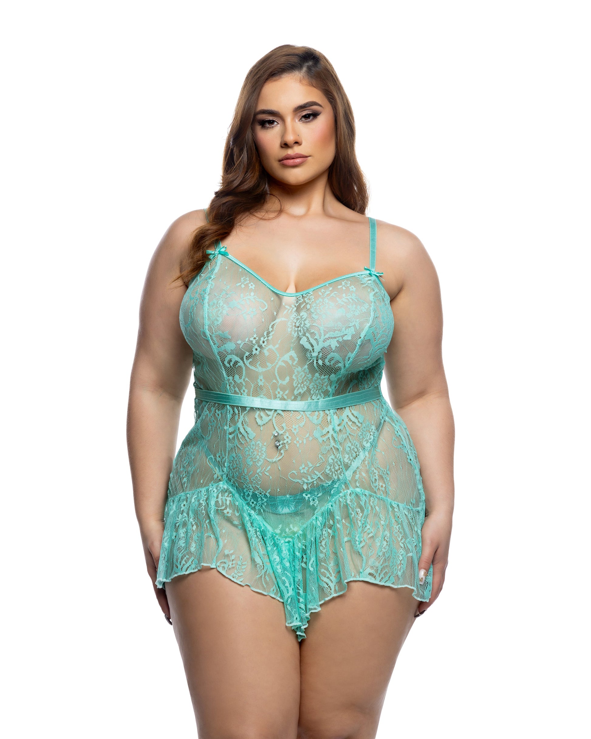 Midnight Kiss Slip Mint Roma Confidential Costume Women - Lingerie - Babydolls