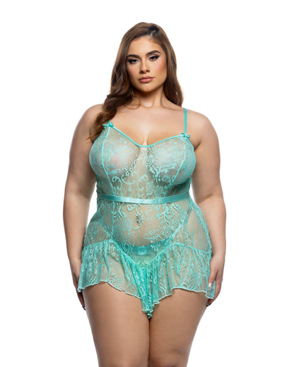 Midnight Kiss Slip Mint Roma Confidential Costume Women - Lingerie - Babydolls