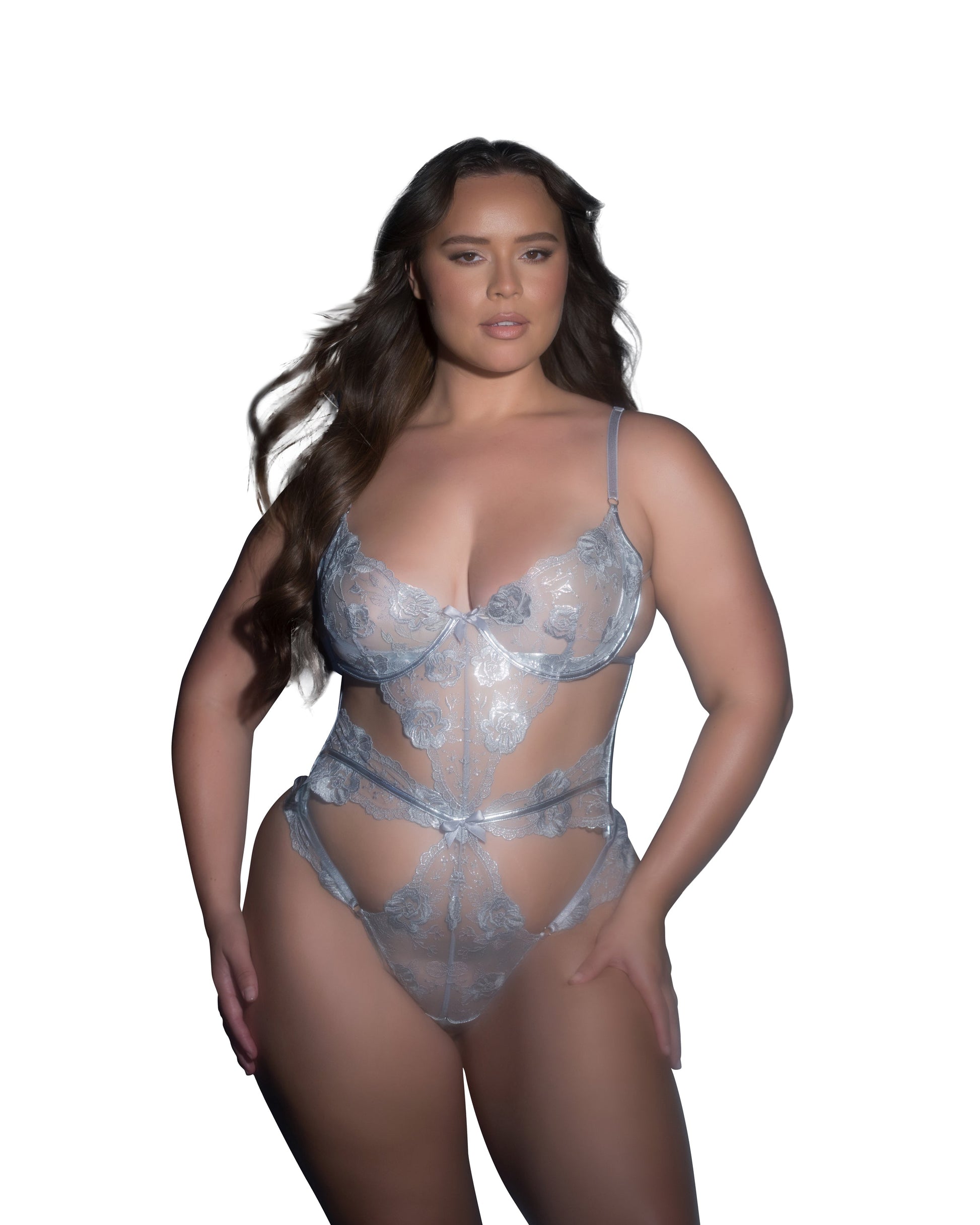 Garden Of Eden Teddy Silver Roma Confidential Costume Women - Lingerie - Teddy