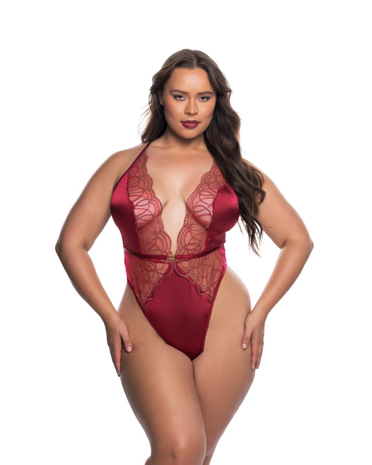 Beaded Belle Teddy Wine Gold Roma Confidential Costume Women - Lingerie - Teddy
