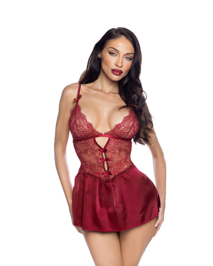 Paradise Dream Babydoll 2-Piece Set Wine Roma Confidential Costume Women - Lingerie - Babydolls