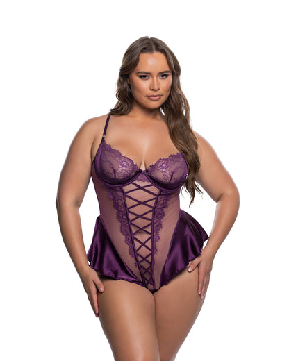 Cheri Amore Teddy Purple Roma Confidential Costume Women - Lingerie - Teddy