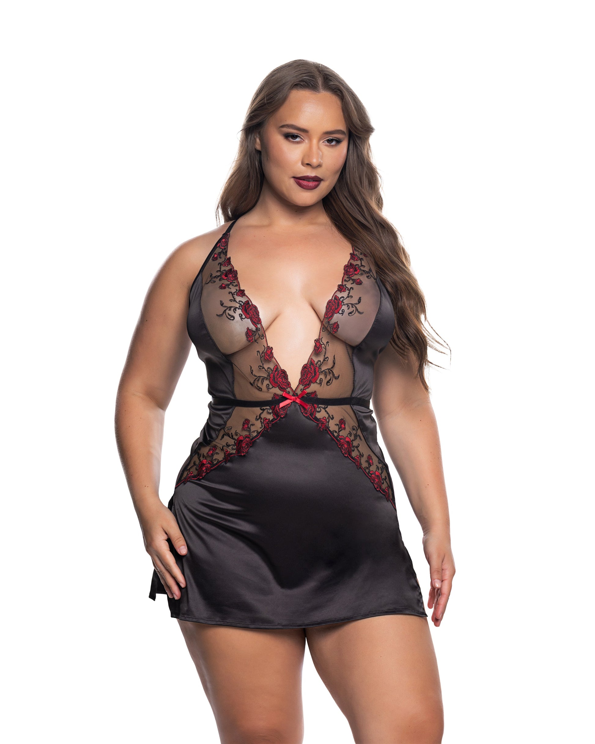 Blossom Beauty Slip Black Red Roma Confidential Costume Women - Lingerie - Babydolls