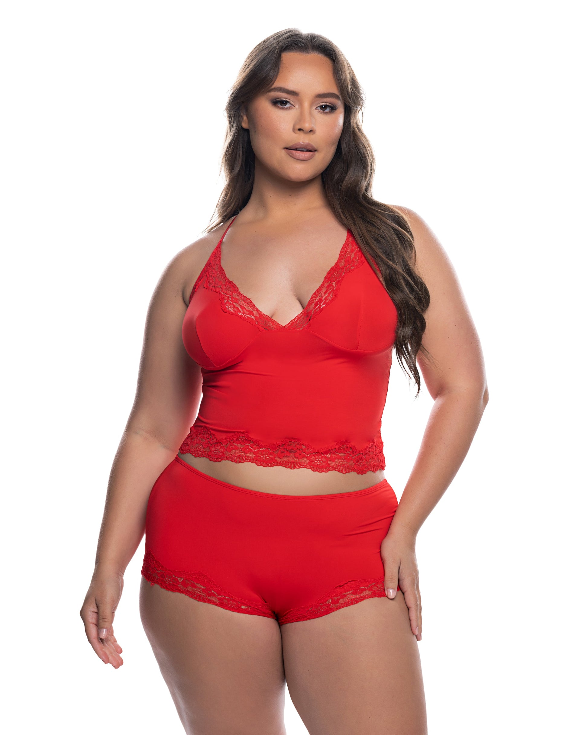 Essentials Set Cami Red Roma Confidential Costume Women - Lingerie - Sets
