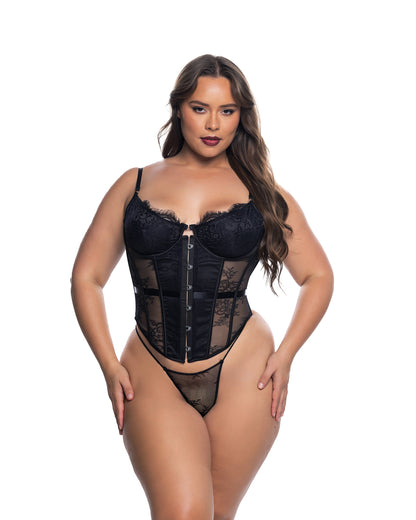 Essentials Lace Corset Black Roma Confidential Costume Women - Lingerie - Teddy